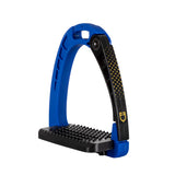 Equestro Junior Stirrups Side Opening And Wide Tread #colour_royal-blue