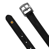 Equestro Leather Stirrup Leathers With Numbered Holes #colour_black
