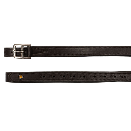 Equestro Leather Stirrup Leathers With Numbered Holes #colour_brown