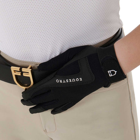 Equestro Kids' Gloves In Technical Fabric #colour_black