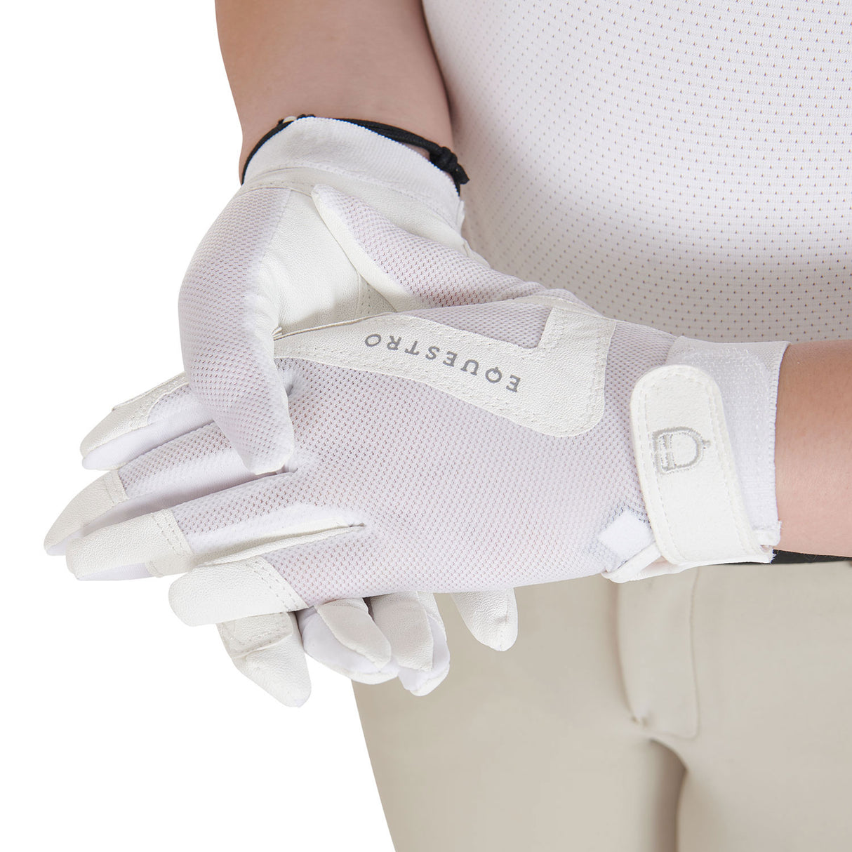 Equestro Kids' Gloves In Technical Fabric #colour_white