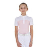 Equestro Girls' Slim Fit Competition Polo Shirt With Perforated Fabric #colour_pink