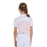Equestro Girls' Slim Fit Competition Polo Shirt With Perforated Fabric #colour_pink