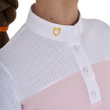 Equestro Girls' Slim Fit Competition Polo Shirt With Perforated Fabric #colour_pink
