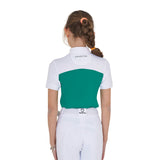 Equestro Girls' Slim Fit Competition Polo Shirt With Perforated Fabric #colour_green