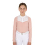 Equestro Girls' Slim Fit Competiton Polo Shirt Rhinestones #colour_pink