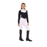 Equestro Girls' Slim Fit Competiton Polo Shirt Rhinestones #colour_black