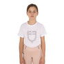 Equestro Girls' Slim Fit T-Shirt Rose Glitter Logo #colour_white