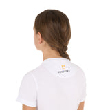 Equestro Girls' Slim Fit T-Shirt Rose Glitter Logo #colour_white