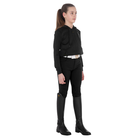Equestro Girls' Cropped Hoodie #colour_black