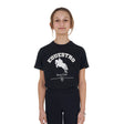 Equestro Girls' Jumping Horse Club Cotton T-Shirt #colour_black