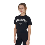 Equestro Girls' Horse Club Cotton T-Shirt #colour_black