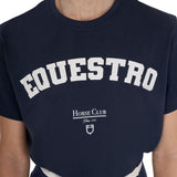 Equestro Girls' Horse Club Cotton T-Shirt #colour_blue