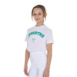 Equestro Girls' Horse Club Cotton T-Shirt #colour_white