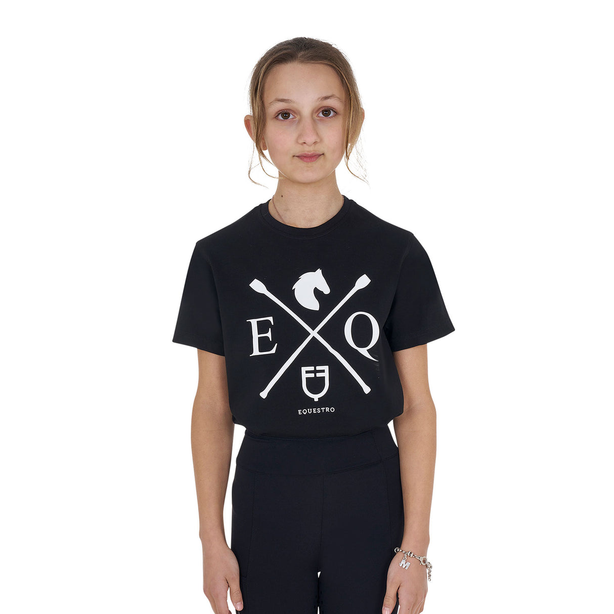 Equestro Girls' Eq Cotton T-Shirt #colour_black