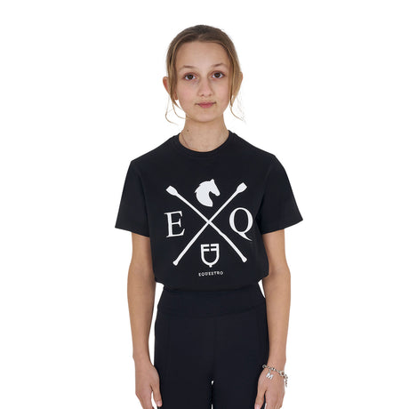 Equestro Girls' Eq Cotton T-Shirt #colour_black