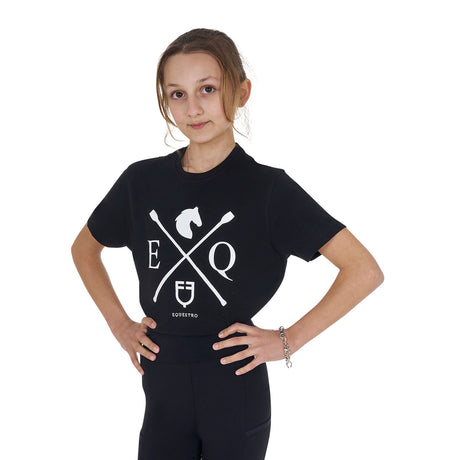 Equestro Girls' Eq Cotton T-Shirt #colour_black