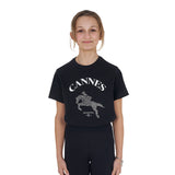 Equestro Girls' Cannes Cotton T-Shirt With Rhinestones #colour_black