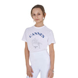 Equestro Girls' Cannes Cotton T-Shirt With Rhinestones #colour_white