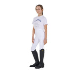 Equestro Girls' Cannes Cotton T-Shirt With Rhinestones #colour_white