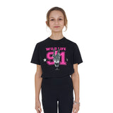 Equestro Girls' Wild Life Cotton T-Shirt With Print