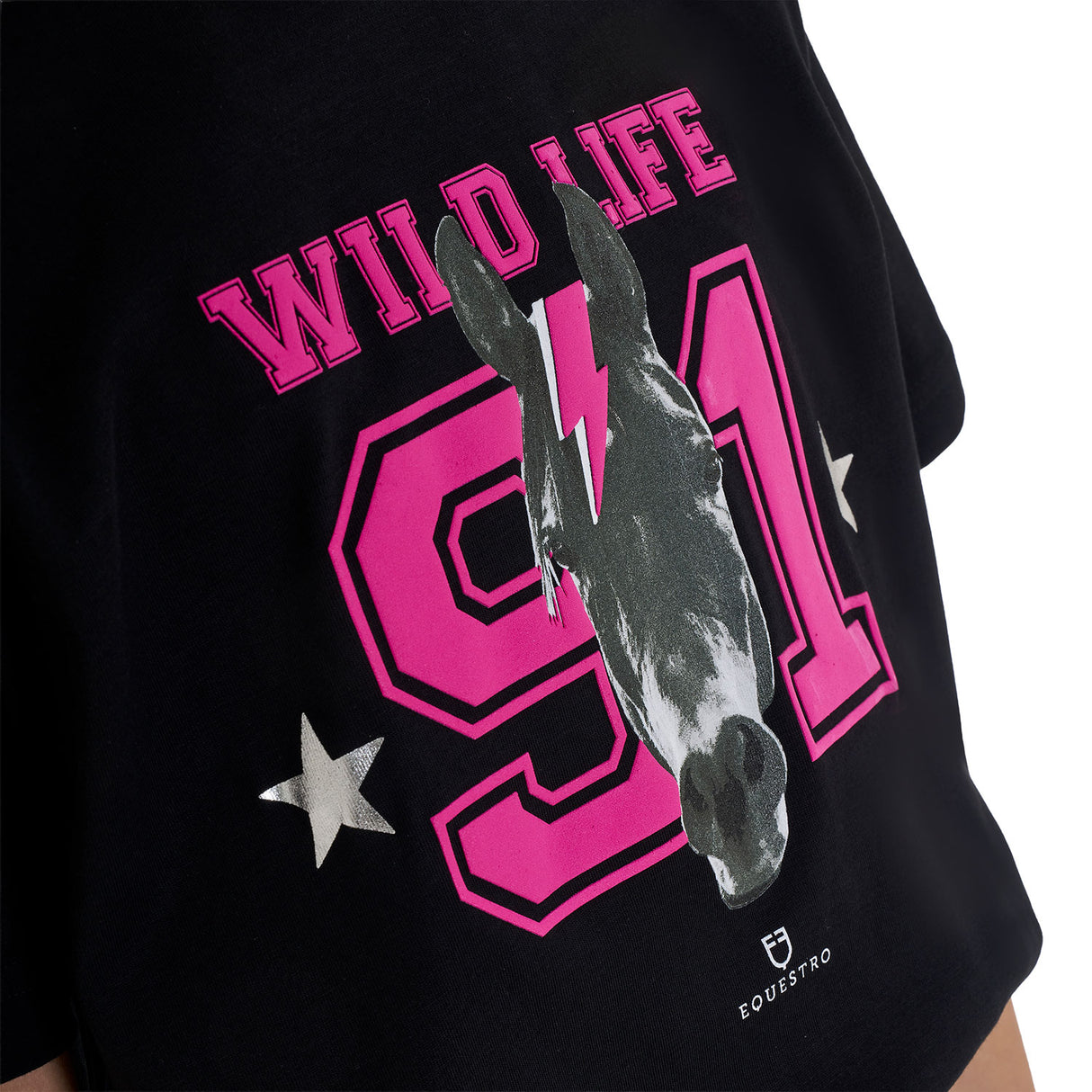 Equestro Girls' Wild Life Cotton T-Shirt With Print