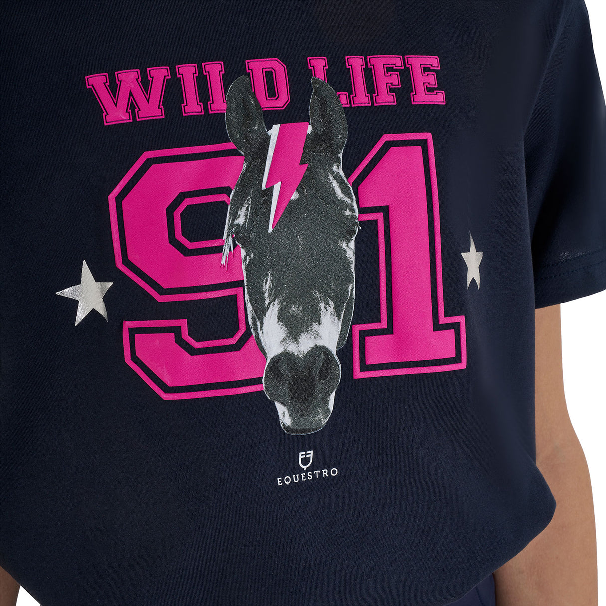 Equestro Girls' Wild Life Cotton T-Shirt With Print