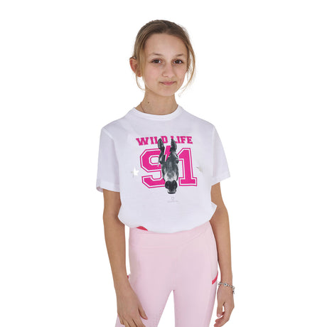 Equestro Girls' Wild Life Cotton T-Shirt With Print