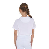 Equestro Girls' Basic Cotton T-Shirt With Tone On Tone Logo #colour_white