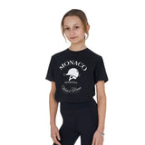 Equestro Girls' Monaco Cotton T-Shirt With Rhinestones #olour_black