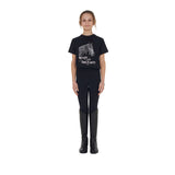 Equestro Girls' Ready To The Party Cotton T-Shirt With Rhinestones #colour_black