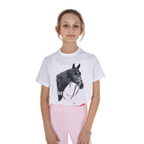 Equestro Girls' Ready To The Party Cotton T-Shirt With Rhinestones #colour_white