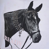 Equestro Girls' Ready To The Party Cotton T-Shirt With Rhinestones #colour_white