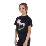 Equestro Girls' Head In The Clouds Cotton T-Shirt #colour_black