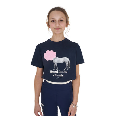 Equestro Girls' Head In The Clouds Cotton T-Shirt #colour_blue