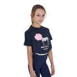 Equestro Girls' Head In The Clouds Cotton T-Shirt #colour_blue