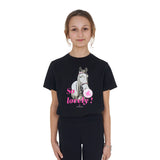 Equestro Girls' So Lovely Cotton T-Shirt #colour_black