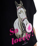 Equestro Girls' So Lovely Cotton T-Shirt #colour_black