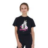 Equestro Girls' So Lovely Cotton T-Shirt #colour_black