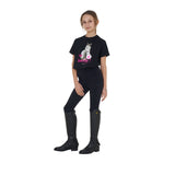 Equestro Girls' So Lovely Cotton T-Shirt #colour_black