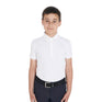 Equestro Boys' Slim Fit Competition Polo Shirt Four-Buttons #colour_white