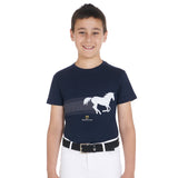 Equestro Boys' Slim Fit T-Shirt With Race Horse