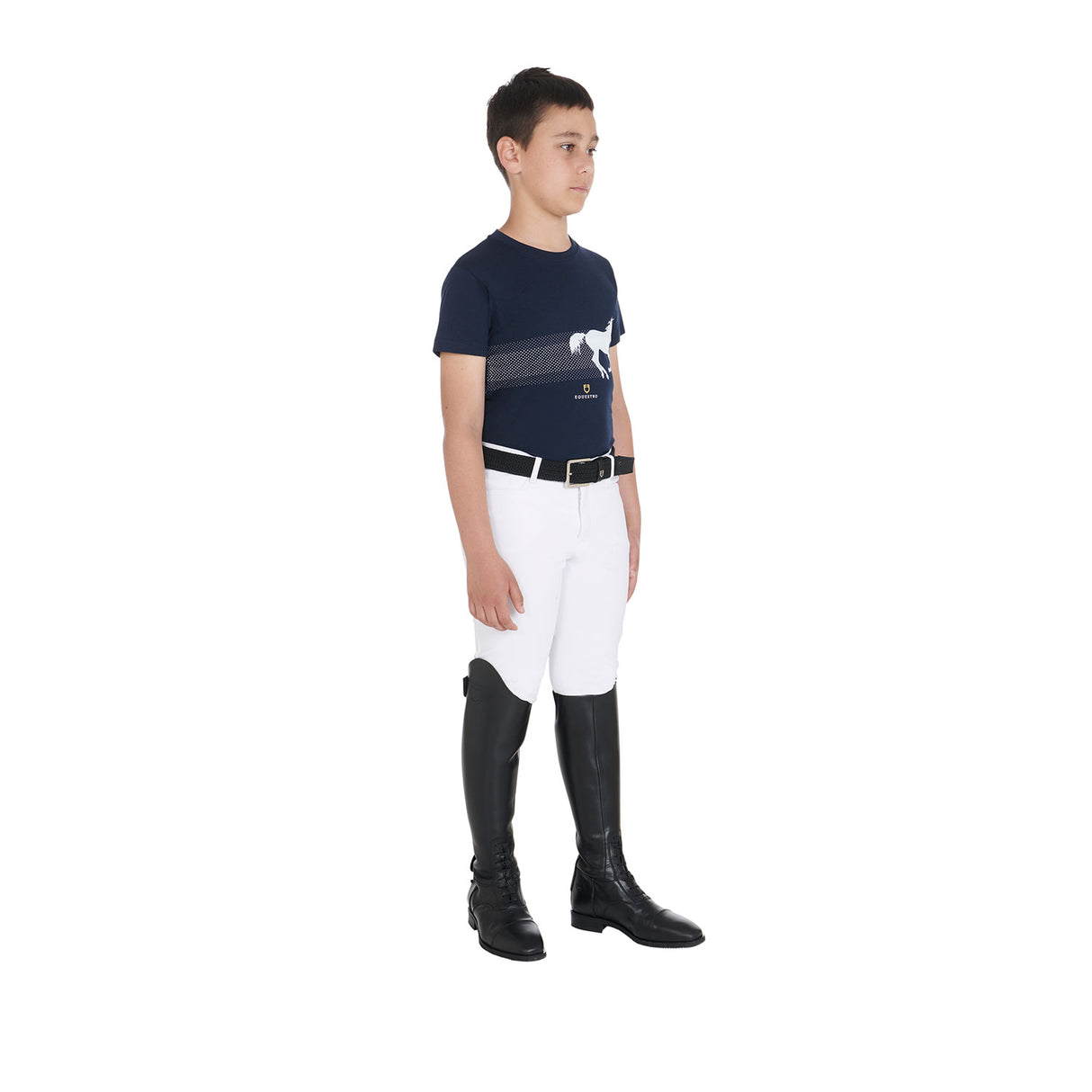 Equestro Boys' Slim Fit T-Shirt With Race Horse