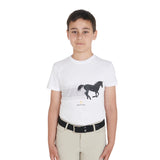 Equestro Boys' Slim Fit T-Shirt With Race Horse