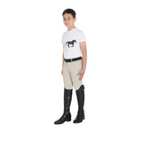 Equestro Boys' Slim Fit T-Shirt With Race Horse