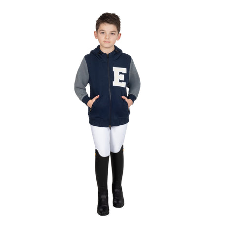 Boys' institutional two-tone hoodie with front zip