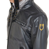 Equestro Kids' Windproof Zip Hooded Raincoat #colour_grey