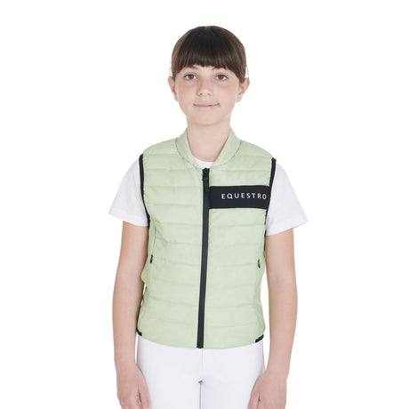 Equestro Kids' Vest In Technical Fabric #colour_green