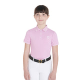 Equestro Kids' Slim Fit Polo Shirt In Antibacterial Technical Fabric