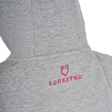 Equestro Kids' Hoodie With Zip And Sponge Lettering #colour_grey-fucsia